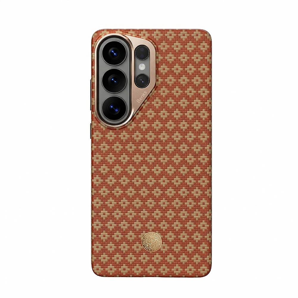 Galaxy S26 Ultra Kılıf M-Safe Şarj Özellikli Benks ArmorAir ArmorGrid Serisi Kevlar Karbon Kapak - 13