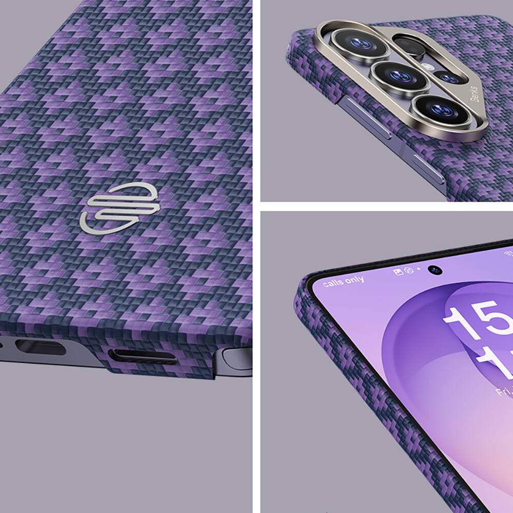 Galaxy S26 Ultra Kılıf M-Safe Şarj Özellikli Benks ArmorAir ArmorGrid Serisi Kevlar Karbon Kapak - 11