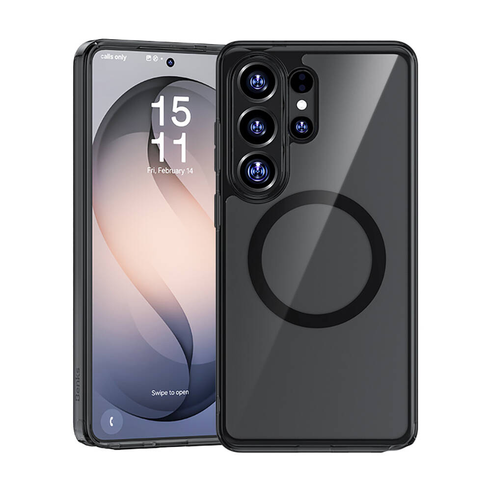 Galaxy S26 Ultra Kılıf M-safe Şarj Özellikli Benks Crystal Serisi Şeffaf Kapak - 3