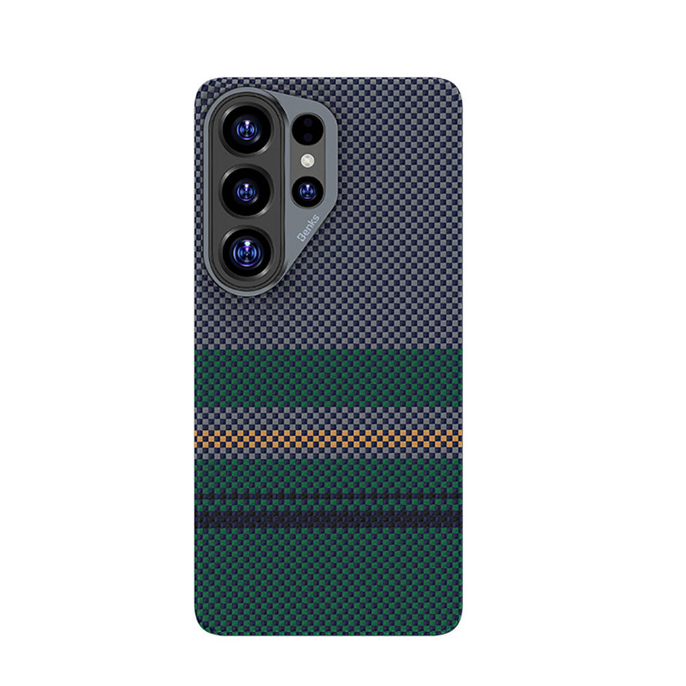 Galaxy S26 Ultra Kılıf M-safe Şarj Özellikli Karbon Fiber Tasarımlı Benks Aurora ArmorAir Kevlar Kapak - 1