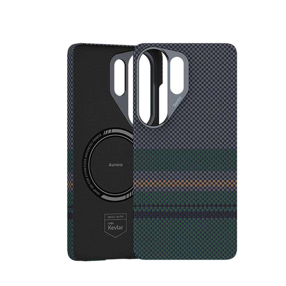 Galaxy S26 Ultra Kılıf M-safe Şarj Özellikli Karbon Fiber Tasarımlı Benks Aurora ArmorAir Kevlar Kapak - 2