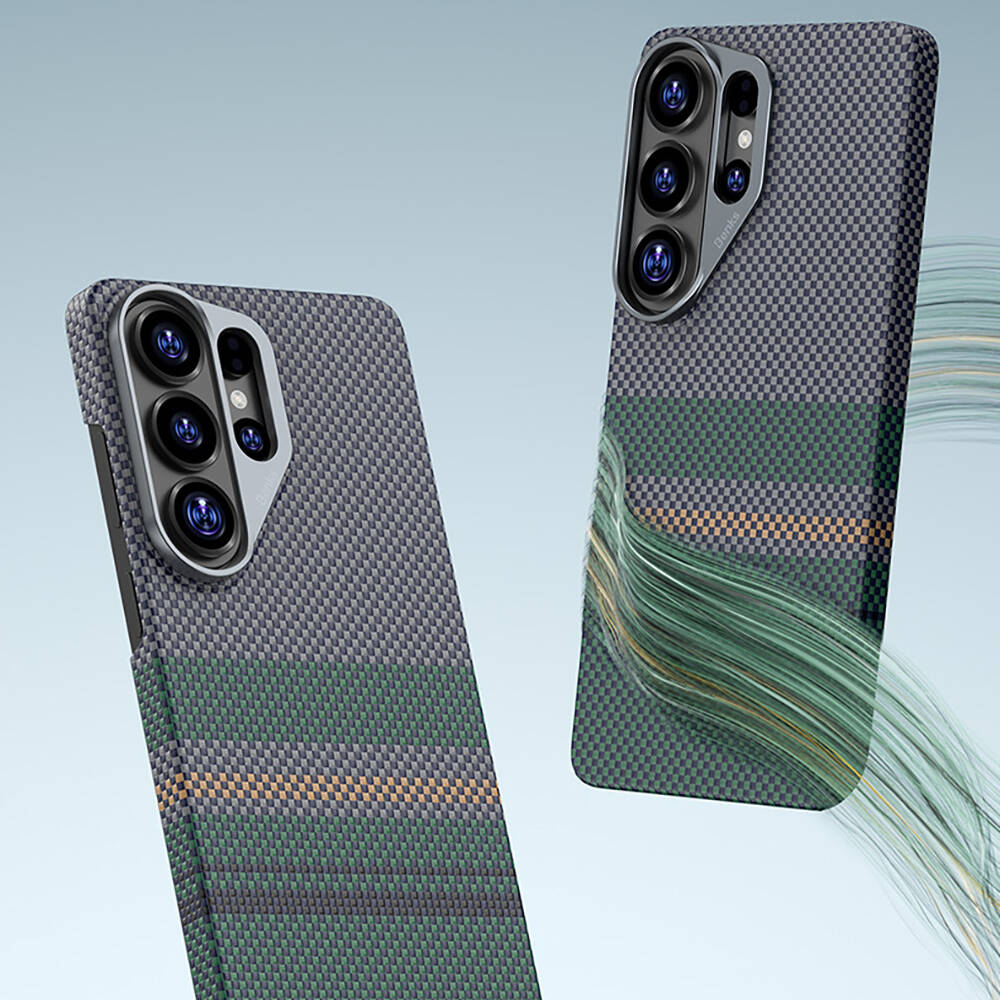 Galaxy S26 Ultra Kılıf M-safe Şarj Özellikli Karbon Fiber Tasarımlı Benks Aurora ArmorAir Kevlar Kapak - 8