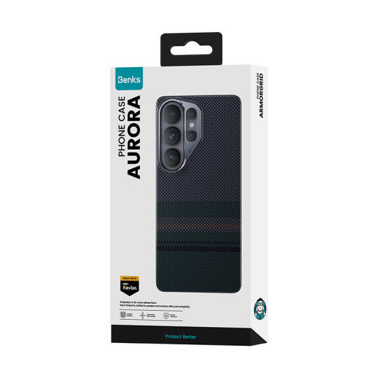 Galaxy S26 Ultra Kılıf M-safe Şarj Özellikli Karbon Fiber Tasarımlı Benks Aurora ArmorAir Kevlar Kapak - 11