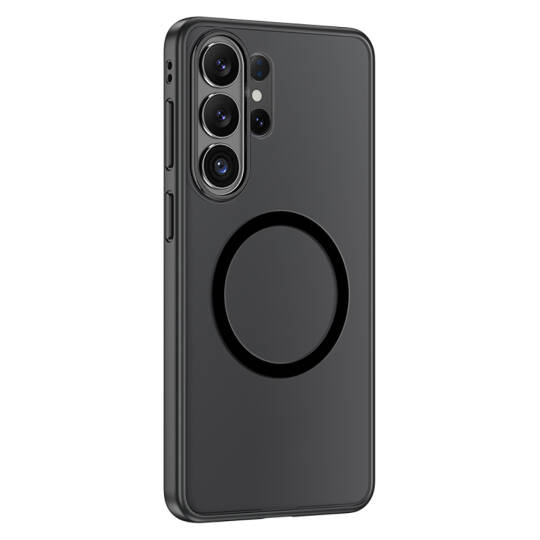 Galaxy S26 Ultra Kılıf M-safe Şarj Özellikli Mat Arka Yüzey Wlons Lola Kapak Siyah