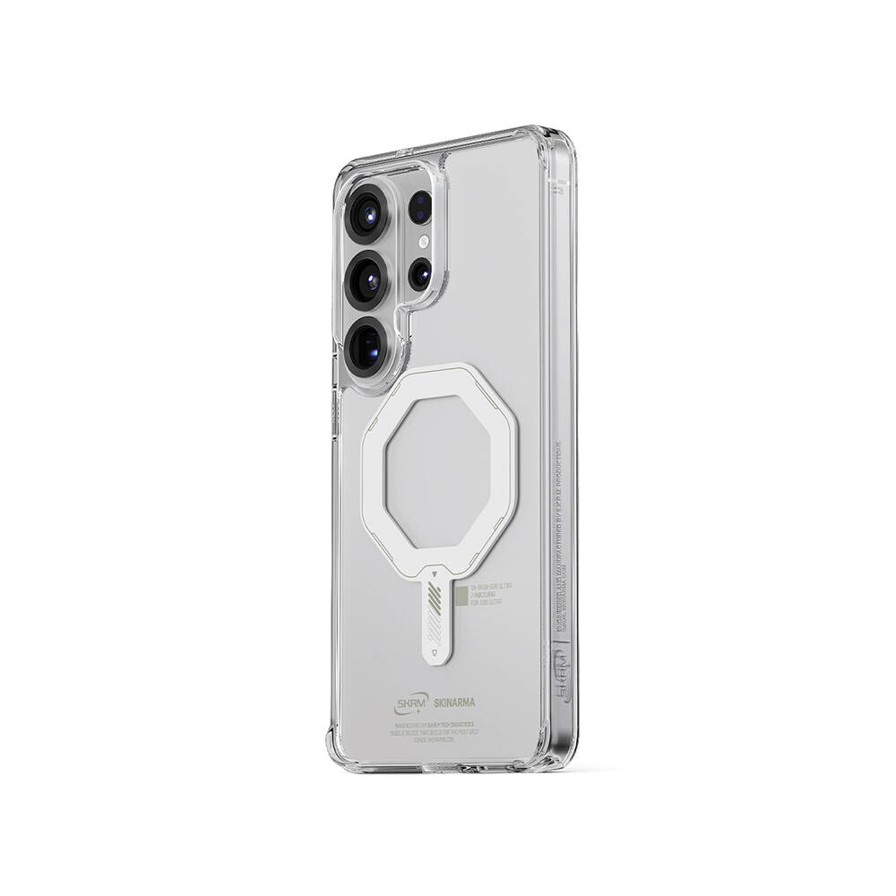 Galaxy S26 Ultra Kılıf M-safe Şarj Özellikli Şeffaf Airbag Tasarımlı Skinarma Saido Mag-Charge Nightglow Kapak - 3