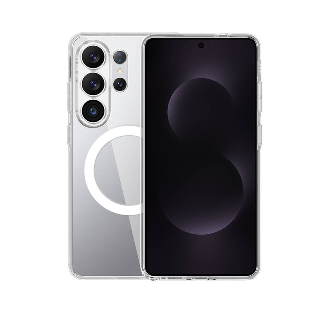 Galaxy S26 Ultra Kılıf M-safe Şarj Özellikli Transparan Sert PC Wlons Pita Kapak - 2