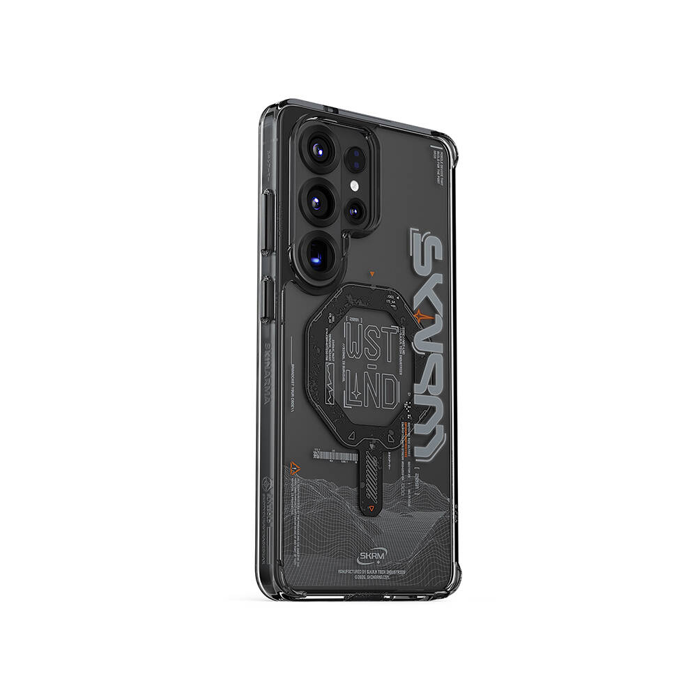 Galaxy S26 Ultra Kılıf M-safe Şarj Özellikli Yazı Desenli Airbag Tasarımlı Skinarma Sonix Kapak - 11