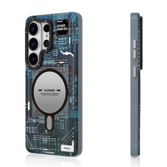 Galaxy S26 Ultra Kılıf M-safe Şarj Özellikli Youngkit 360 Derece Standlı Technology Serisi Kapak - 6