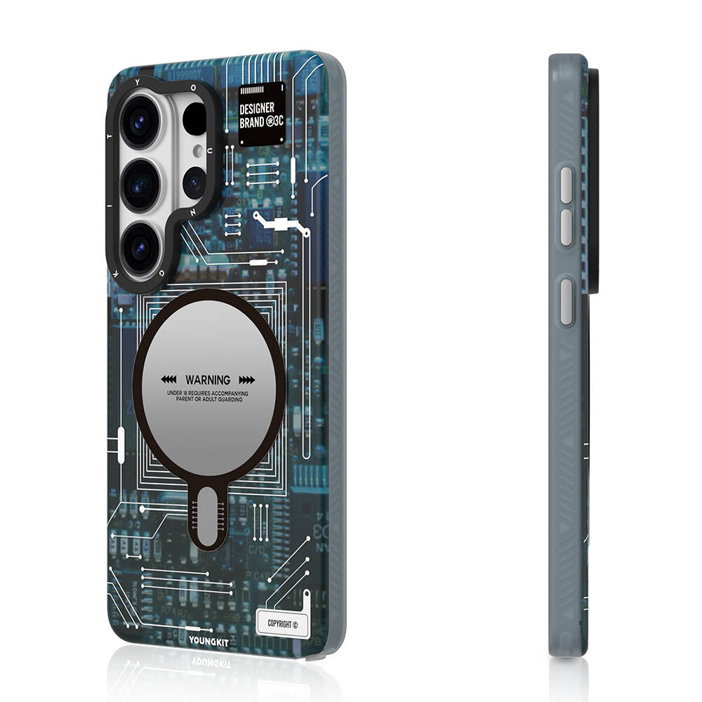 Galaxy S26 Ultra Kılıf M-safe Şarj Özellikli Youngkit 360 Derece Standlı Technology Serisi Kapak - 6
