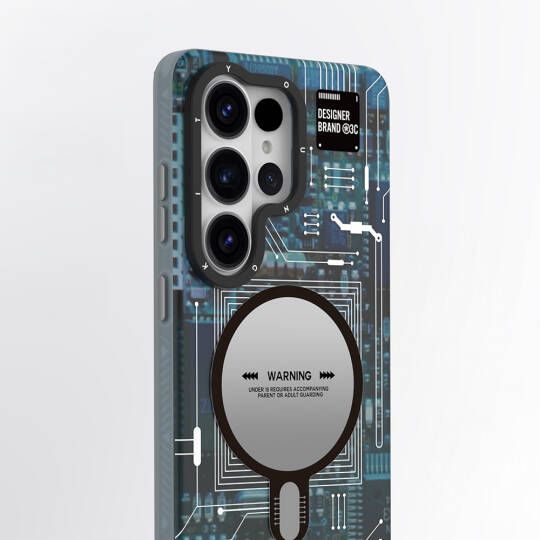 Galaxy S26 Ultra Kılıf M-safe Şarj Özellikli Youngkit 360 Derece Standlı Technology Serisi Kapak - 8