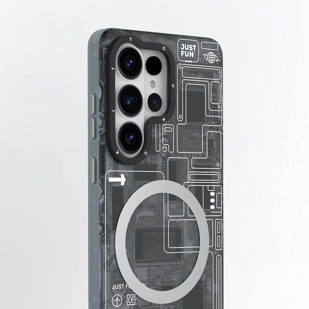 Galaxy S26 Ultra Kılıf M-safe Şarj Özellikli Youngkit 360 Derece Standlı Technology Serisi Kapak - 9