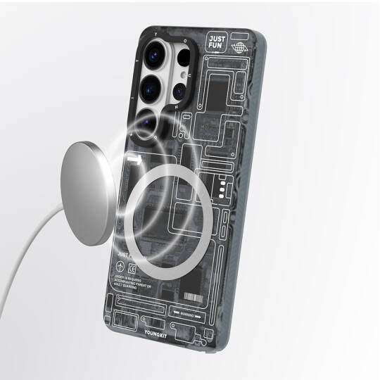 Galaxy S26 Ultra Kılıf M-safe Şarj Özellikli Youngkit 360 Derece Standlı Technology Serisi Kapak - 10