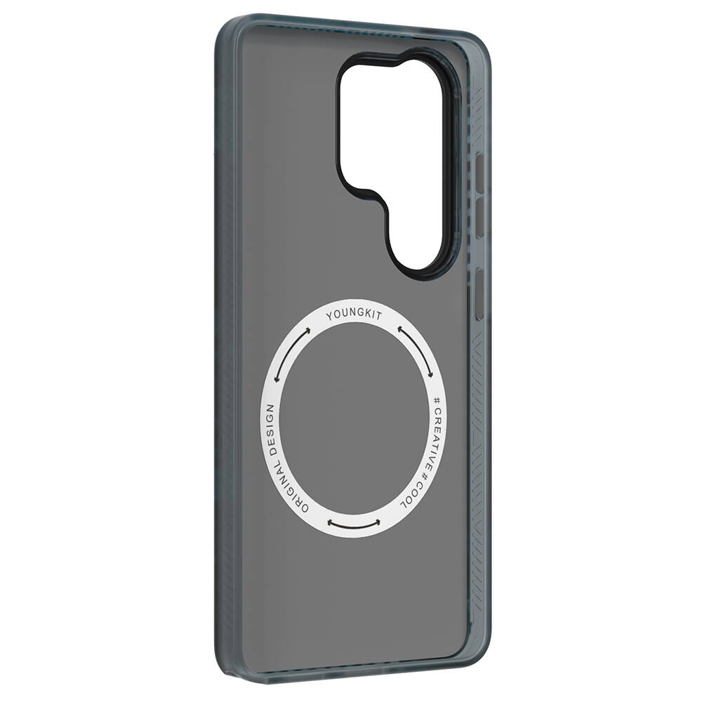 Galaxy S26 Ultra Kılıf M-safe Şarj Özellikli Youngkit 360 Derece Standlı Technology Serisi Kapak - 12