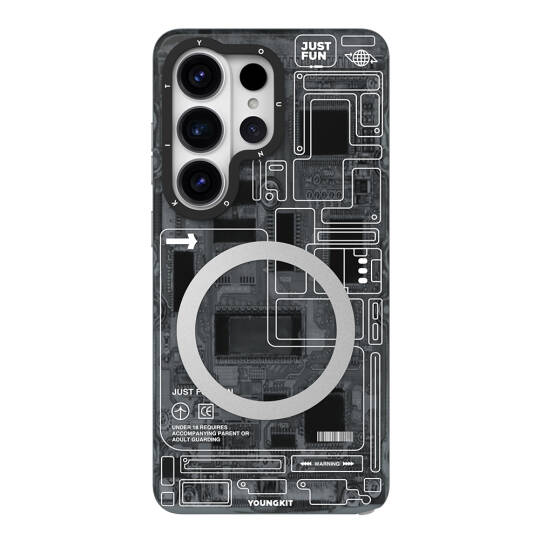 Galaxy S26 Ultra Kılıf M-safe Şarj Özellikli Youngkit 360 Derece Standlı Technology Serisi Kapak - 2