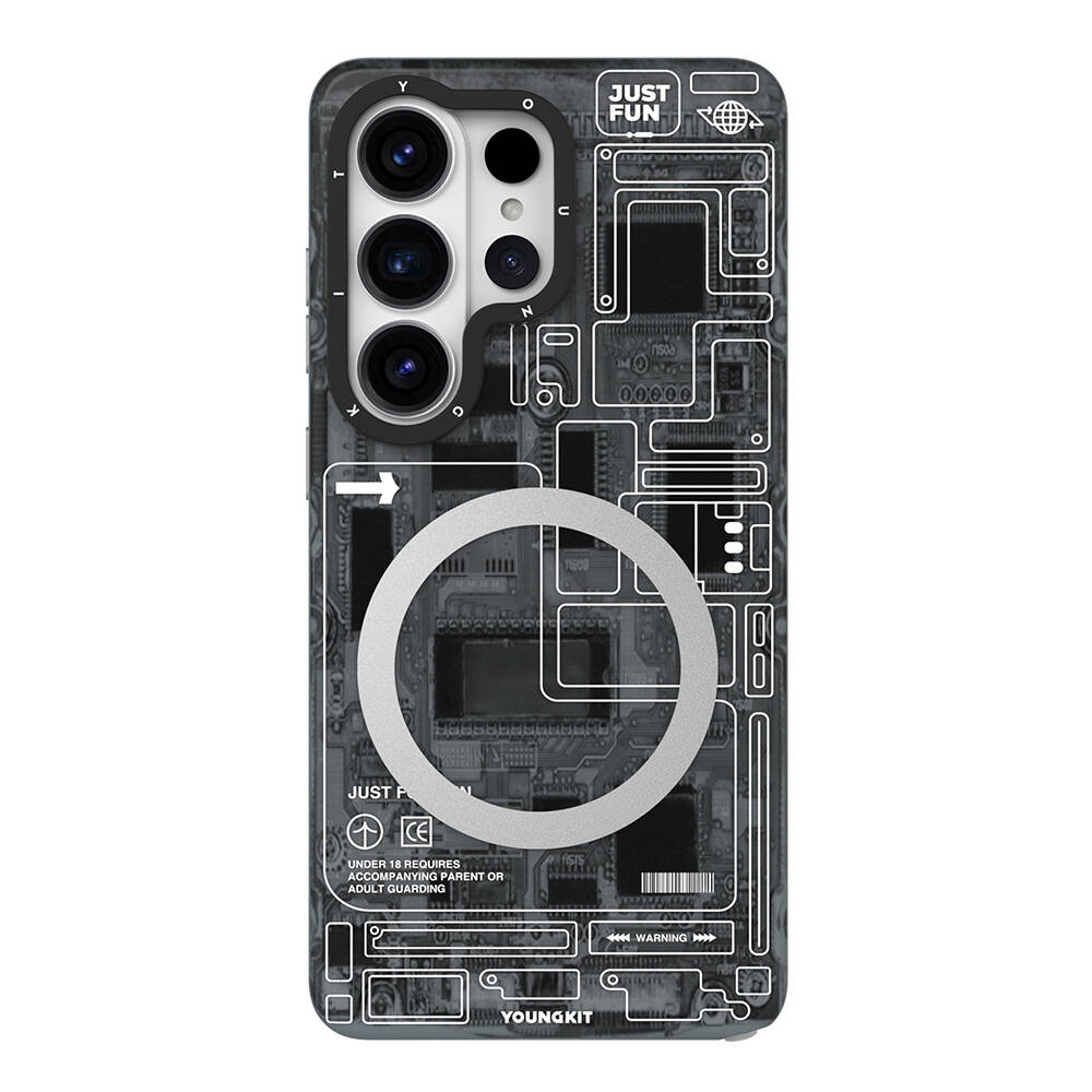 Galaxy S26 Ultra Kılıf M-safe Şarj Özellikli Youngkit 360 Derece Standlı Technology Serisi Kapak - 2
