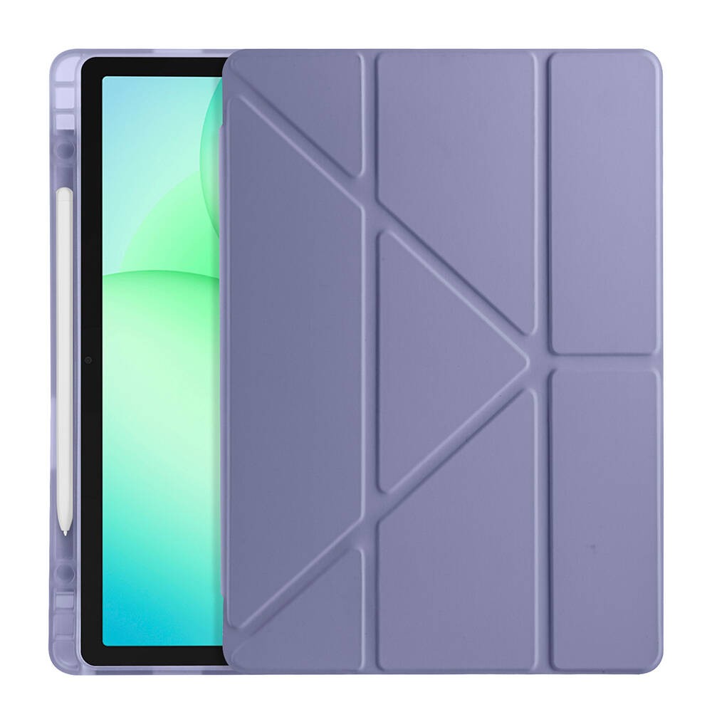 Galaxy Tab A11 Plus Kılıf Zore Tri Folding Kalem Bölmeli Standlı Kılıf - 21