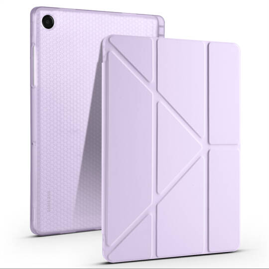 Galaxy Tab A11 Plus Kılıf Zore Tri Folding Kalem Bölmeli Standlı Kılıf Lila