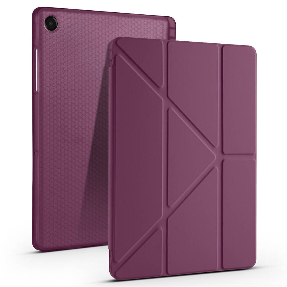 Galaxy Tab A9 Kılıf Zore Tri Folding Kalem Bölmeli Standlı Kılıf - 1