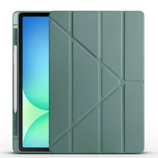 Galaxy Tab S10 FE Plus Kılıf Zore Tri Folding Kalem Bölmeli Standlı Kılıf - 9