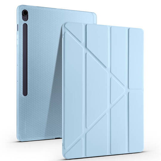 Galaxy Tab S10 FE Plus Kılıf Zore Tri Folding Kalem Bölmeli Standlı Kılıf - 10
