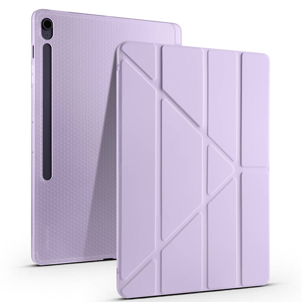 Galaxy Tab S10 FE Plus Kılıf Zore Tri Folding Kalem Bölmeli Standlı Kılıf - 11