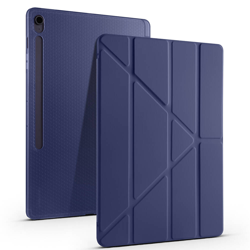 Galaxy Tab S10 FE Plus Kılıf Zore Tri Folding Kalem Bölmeli Standlı Kılıf - 13