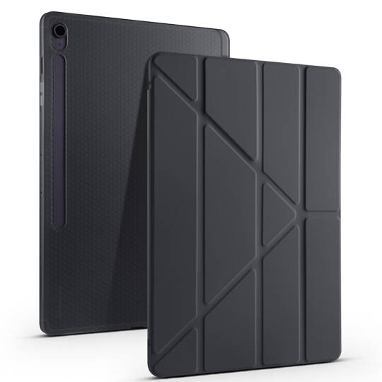 Galaxy Tab S10 FE Plus Kılıf Zore Tri Folding Kalem Bölmeli Standlı Kılıf - 14