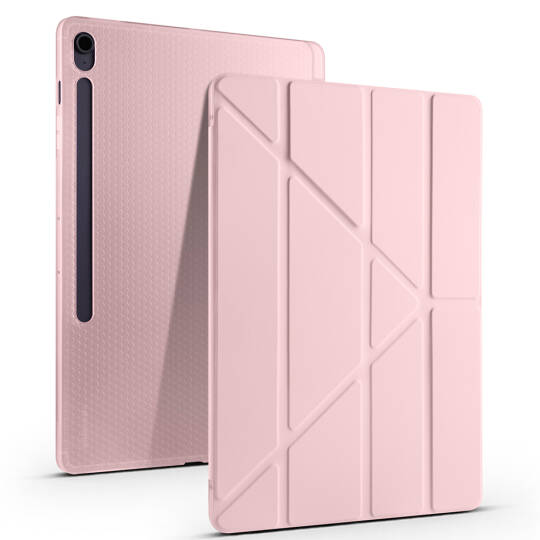 Galaxy Tab S10 FE Plus Kılıf Zore Tri Folding Kalem Bölmeli Standlı Kılıf - 15