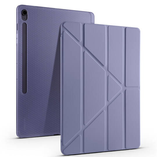 Galaxy Tab S10 FE Plus Kılıf Zore Tri Folding Kalem Bölmeli Standlı Kılıf - 16