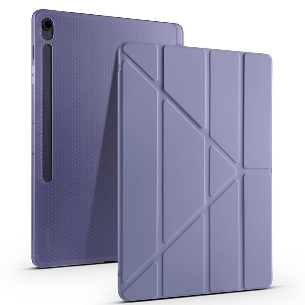 Galaxy Tab S10 FE Plus Kılıf Zore Tri Folding Kalem Bölmeli Standlı Kılıf - 16