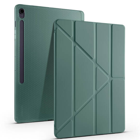 Galaxy Tab S10 FE Plus Kılıf Zore Tri Folding Kalem Bölmeli Standlı Kılıf - 17