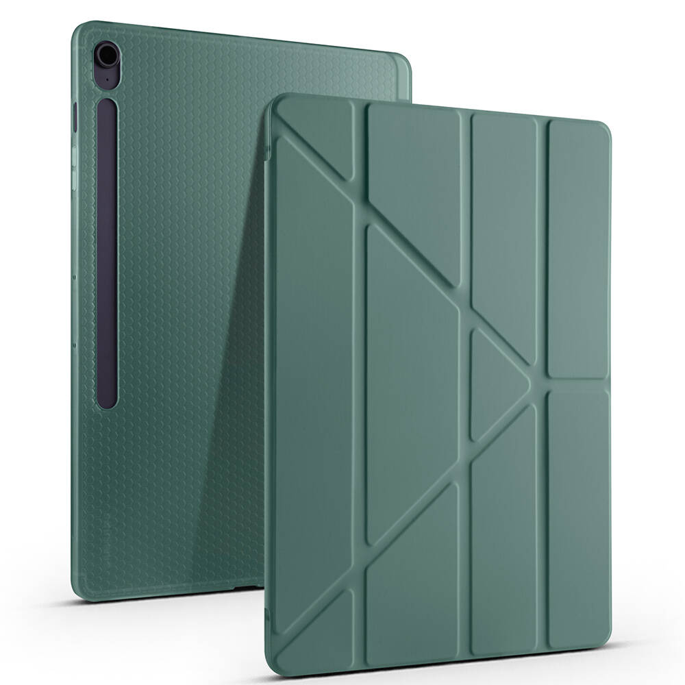 Galaxy Tab S10 FE Plus Kılıf Zore Tri Folding Kalem Bölmeli Standlı Kılıf - 17