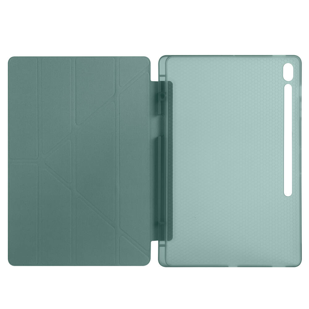 Galaxy Tab S10 FE Plus Kılıf Zore Tri Folding Kalem Bölmeli Standlı Kılıf - 18