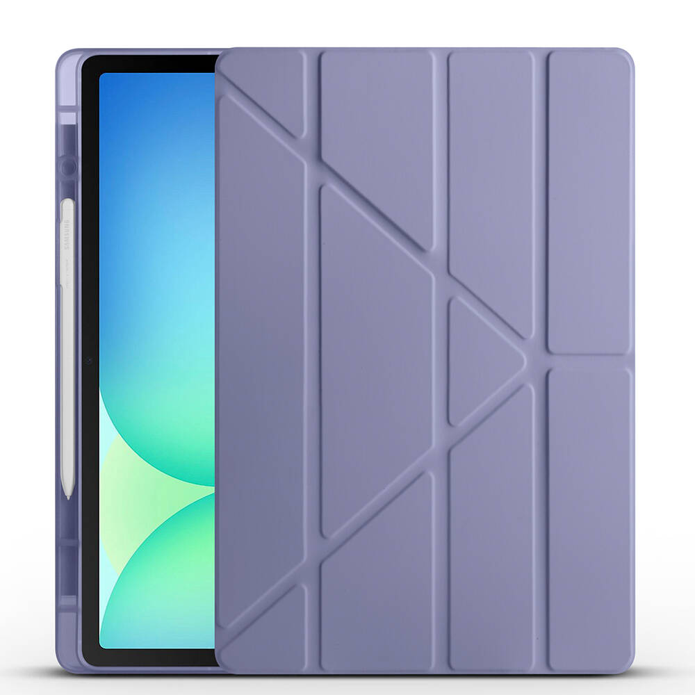 Galaxy Tab S10 FE Plus Kılıf Zore Tri Folding Kalem Bölmeli Standlı Kılıf - 5