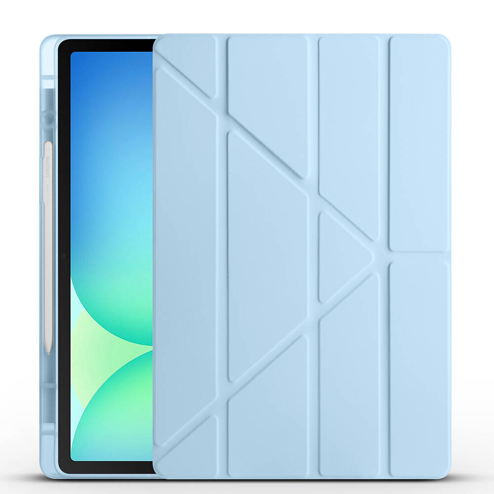 Galaxy Tab S10 FE Plus Kılıf Zore Tri Folding Kalem Bölmeli Standlı Kılıf - 4