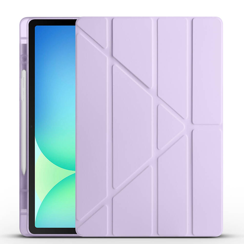 Galaxy Tab S10 FE Plus Kılıf Zore Tri Folding Kalem Bölmeli Standlı Kılıf - 3