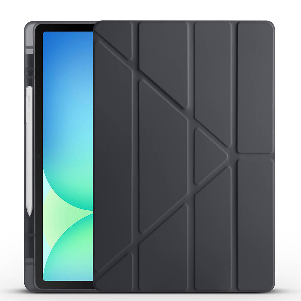 Galaxy Tab S10 FE Plus Kılıf Zore Tri Folding Kalem Bölmeli Standlı Kılıf - 1