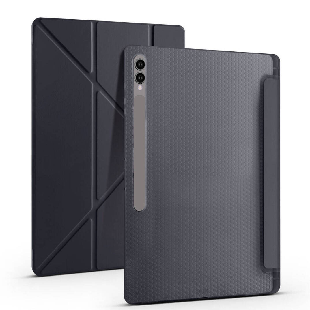Galaxy Tab S10 Ultra Kılıf Zore Tri Folding Kalem Bölmeli Standlı Kılıf - 8