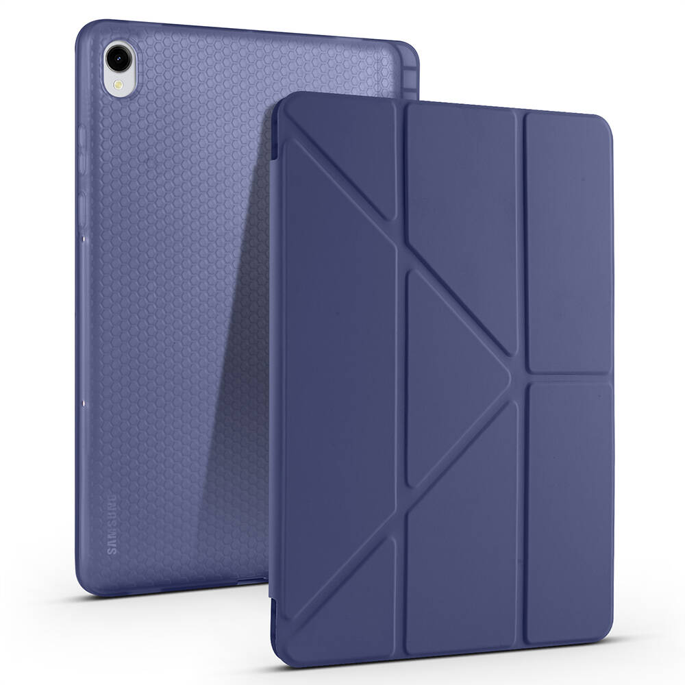 Galaxy Tab S11 Kılıf Zore Tri Folding Kalem Bölmeli Standlı Kılıf - 3