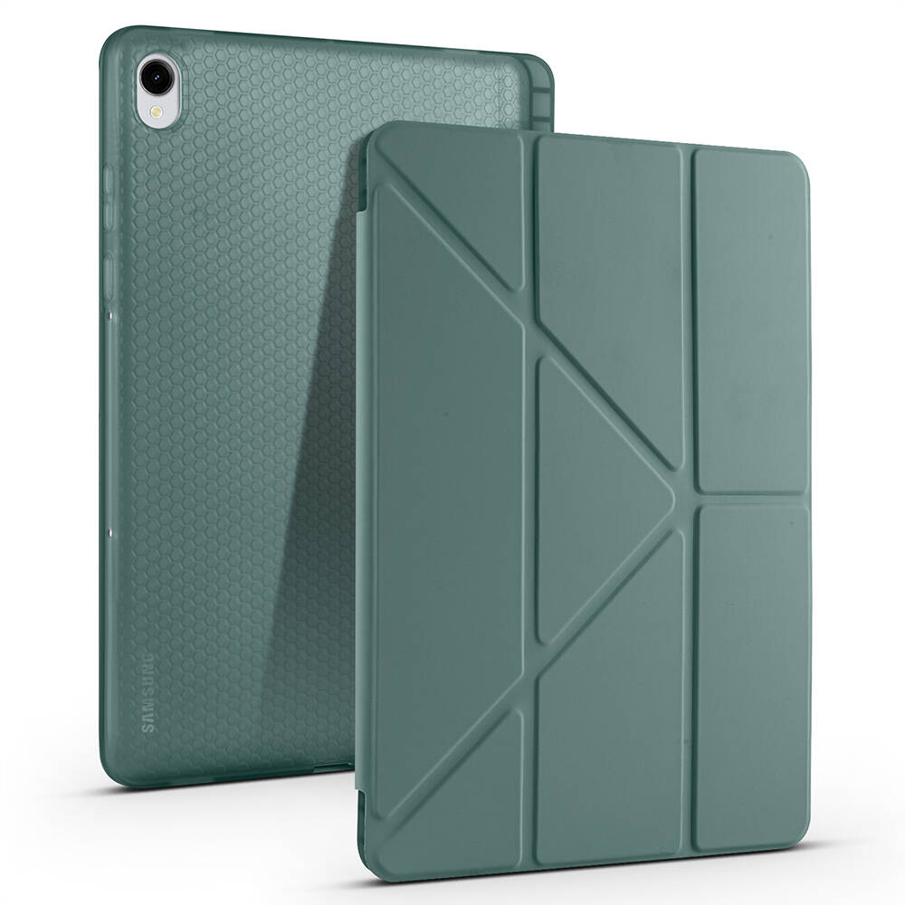 Galaxy Tab S11 Kılıf Zore Tri Folding Kalem Bölmeli Standlı Kılıf - 1