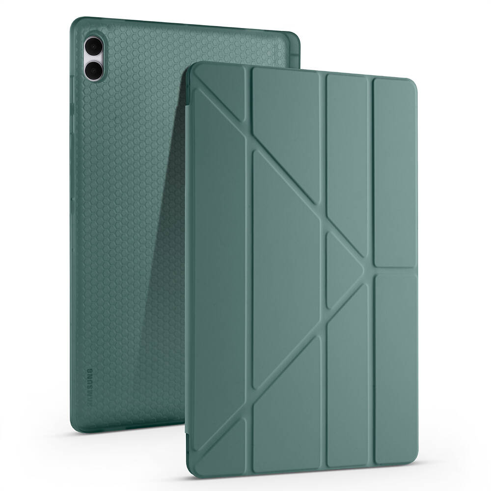 Galaxy Tab S11 Ultra Kılıf Zore Tri Folding Kalem Bölmeli Standlı Kılıf - 5