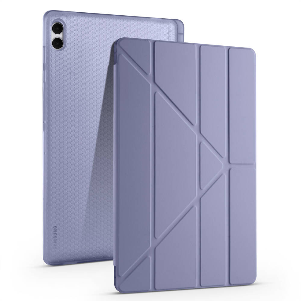 Galaxy Tab S11 Ultra Kılıf Zore Tri Folding Kalem Bölmeli Standlı Kılıf - 4