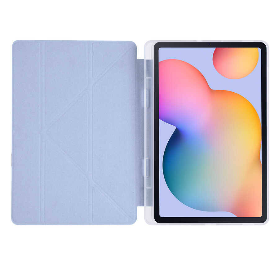 Galaxy Tab S6 Lite P610 Kılıf Zore Tri Folding Kalem Bölmeli Standlı Kılıf - 11