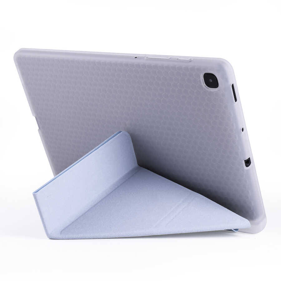 Galaxy Tab S6 Lite P610 Kılıf Zore Tri Folding Kalem Bölmeli Standlı Kılıf - 13
