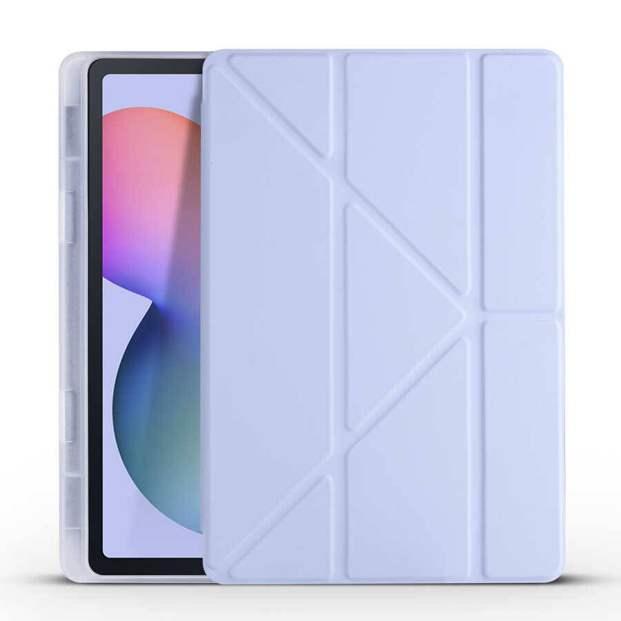Galaxy Tab S6 Lite P610 Kılıf Zore Tri Folding Kalem Bölmeli Standlı Kılıf - 14