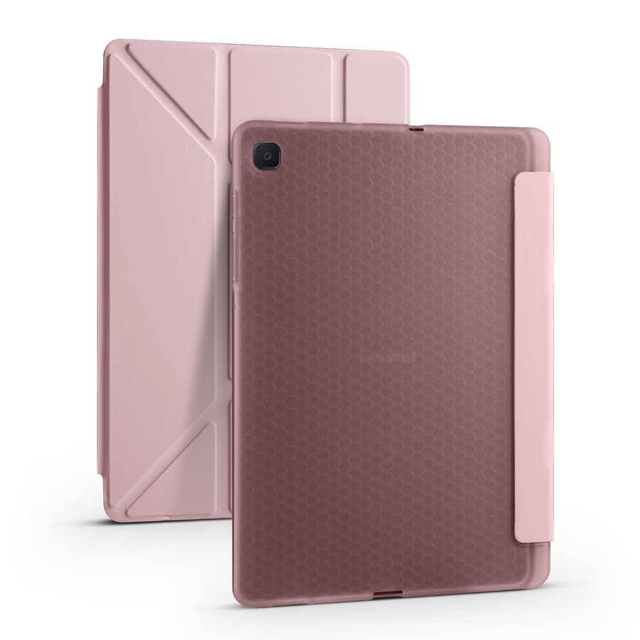 Galaxy Tab S6 Lite P610 Kılıf Zore Tri Folding Kalem Bölmeli Standlı Kılıf - 4