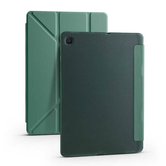 Galaxy Tab S6 Lite P610 Kılıf Zore Tri Folding Kalem Bölmeli Standlı Kılıf