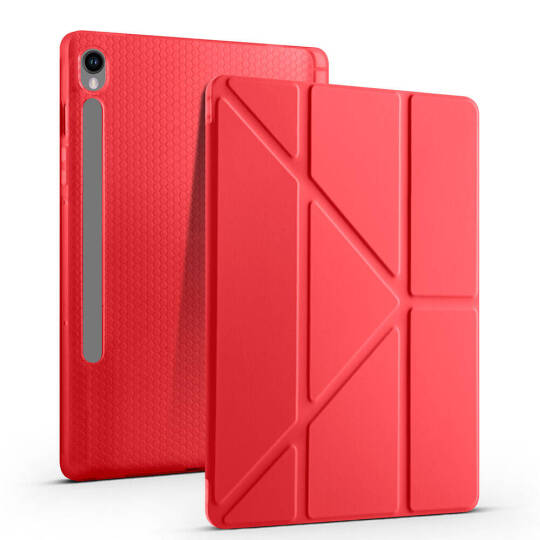 Galaxy Tab S9 FE Kılıf Zore Tri Folding Kalem Bölmeli Standlı Kılıf - 36