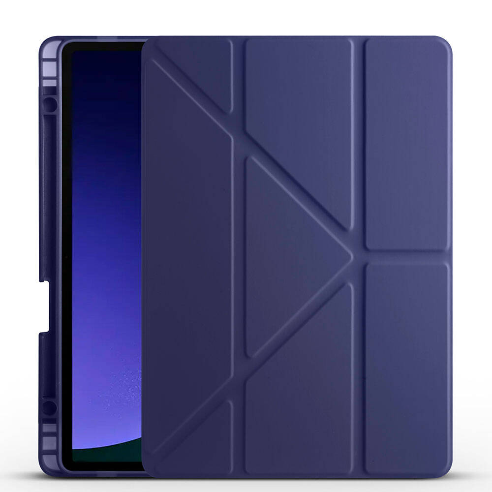 Galaxy Tab S9 FE Kılıf Zore Tri Folding Kalem Bölmeli Standlı Kılıf - 13