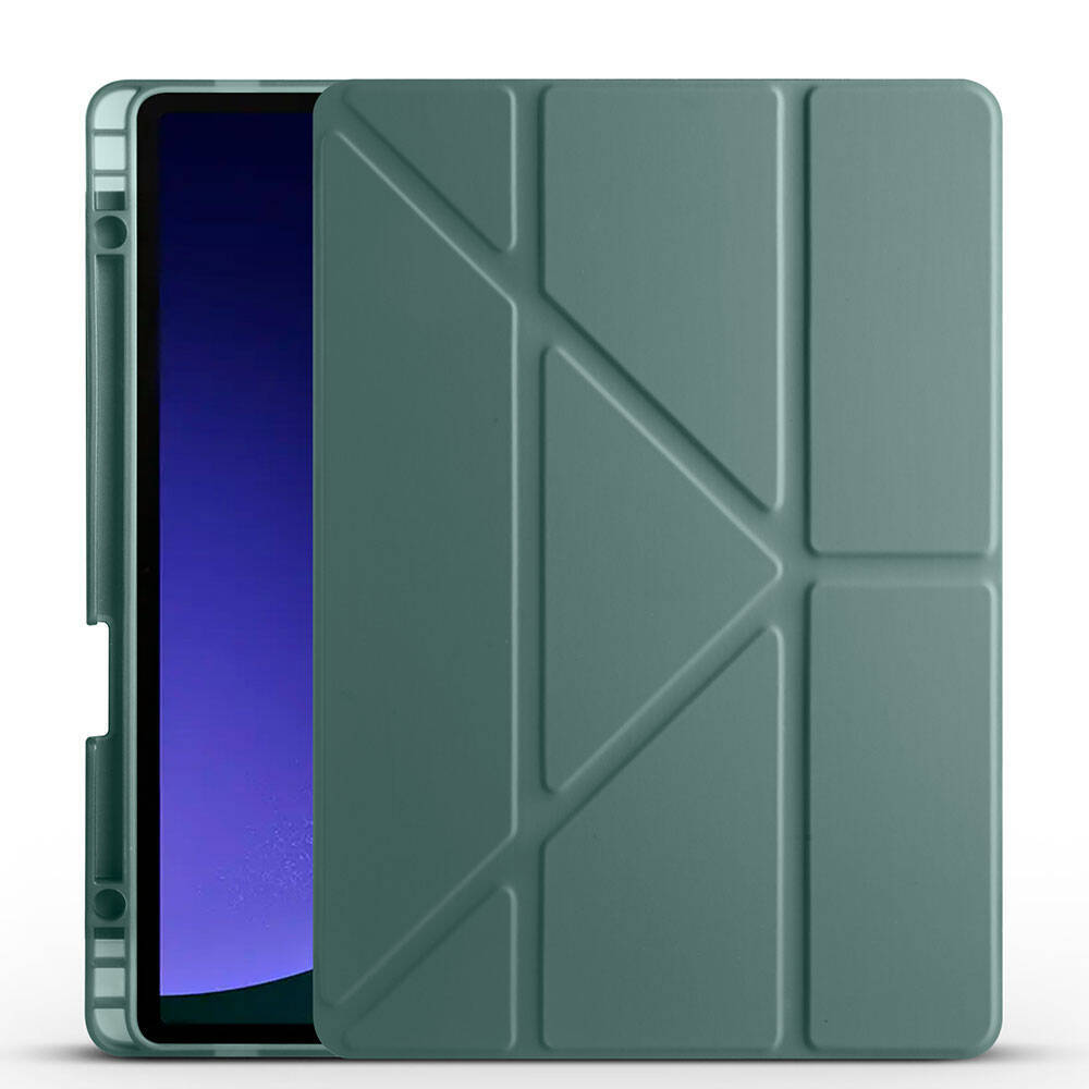 Galaxy Tab S9 FE Kılıf Zore Tri Folding Kalem Bölmeli Standlı Kılıf - 11